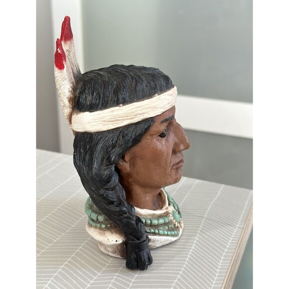 Native American Indian Brave Head Universal Statuary Corp Chicago 1993 RARE - Picture 2 of 6